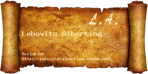 Lebovits Albertina névjegykártya